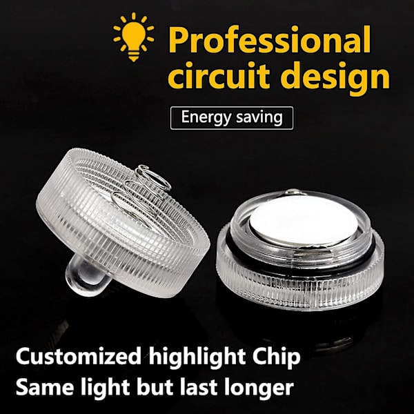 Siniset vedenpitävät vedenalaiset pyöreät mini LED-tealightsit