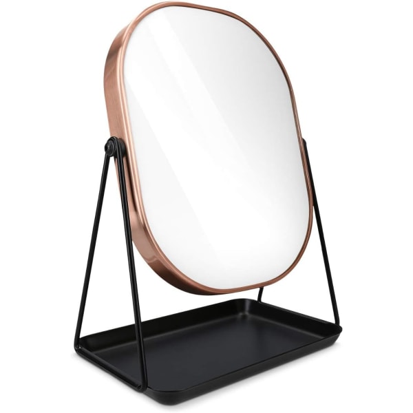 Kosmetisk speil med brett - 18 x 22,6 cm frittstående sminkespeil