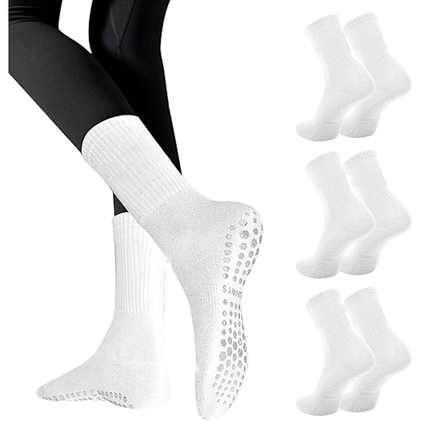 3 Pairs Non-Slip Dance Floor Socks - Warm Socks - White