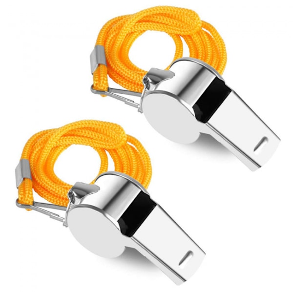 2-pack - Visselpipa i metall silver