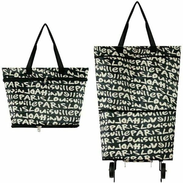Monogrammeret Genanvendelig Foldbar Indkøbspose 2 i 1 Hjem Supermarked Stor Ca