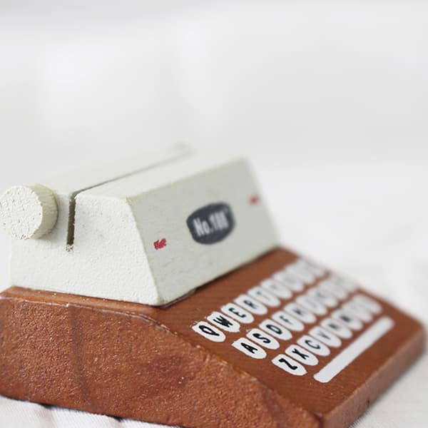 Imiteret printer visitkortholder, kaffe retro beskedholder