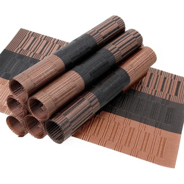 5 kpl liukumattomat PVC-paikka-alustat Pestävä paikka-alusta (45x30cm) Paikka-alustat