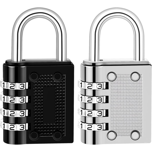 2 Pack 4 Digit Code Padlock, Combination Padlock Zinc Alloy Code