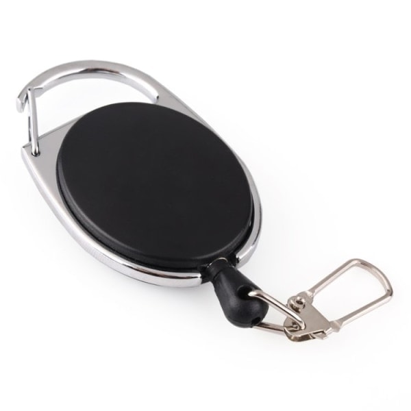 2-pak - Nøglering Retractible/nøglering med snor Sort