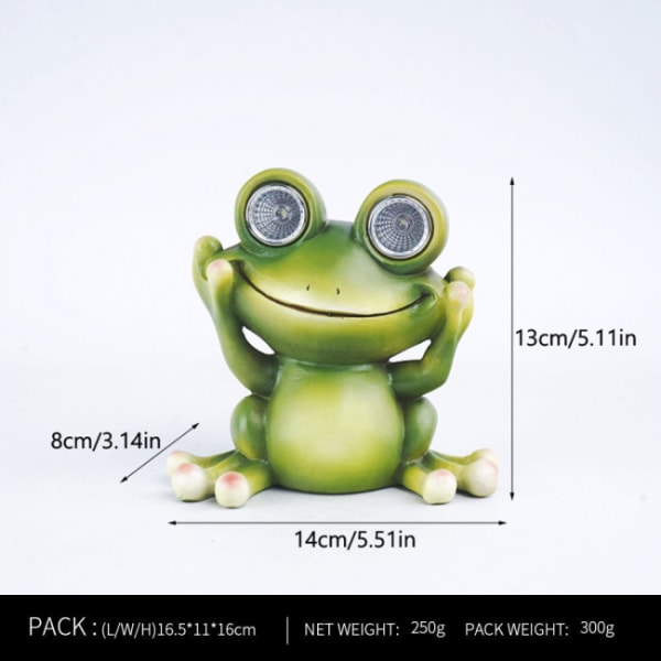 1 stk Solar Creative Cute Frog Outdoor LED Hagelys Stue