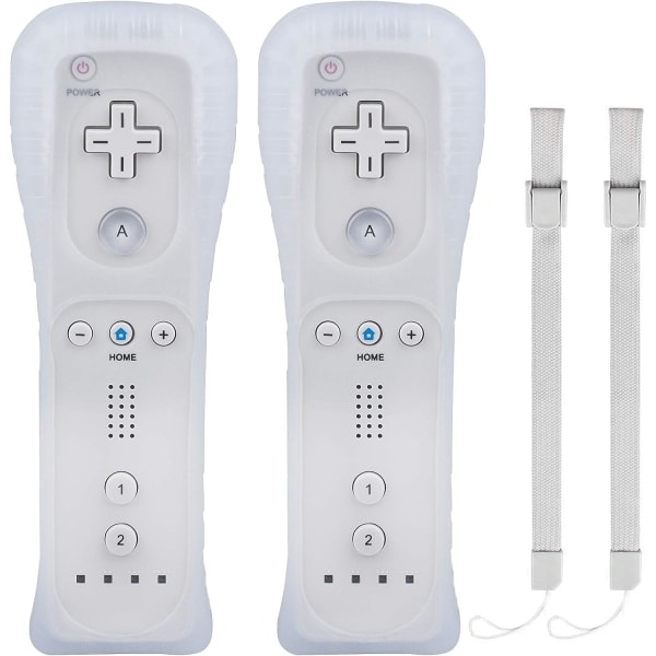 2 WII Controllers - Remote Game Controller with Silicone Case - w