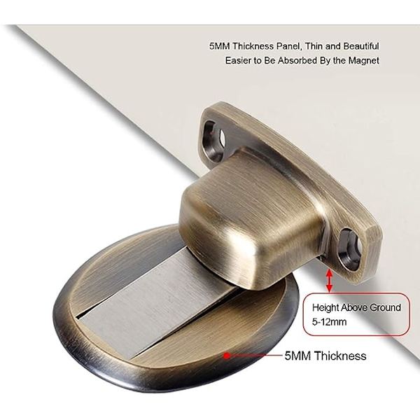 Magnetisk dörrstopp i metall med 3M golvtyp dold