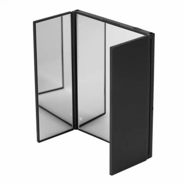 (Sort) 1 stk. 8 LED Tresidet Foldbar Desktop Makeup Vanity Spejl