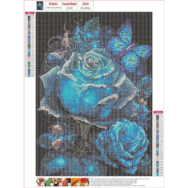 Diamantmaleri kunst kit, træmaleri billede 30 x 40 cm（B)