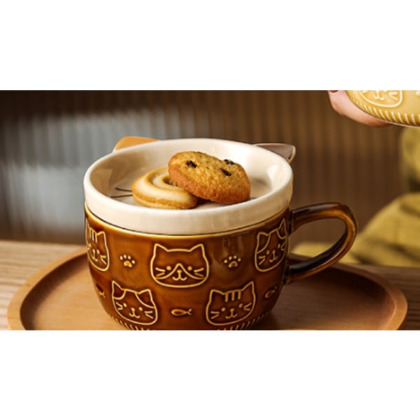 300 ml, Kaffe Farve, Japansk Stil Sød Kreativ Keramisk Kop Kat