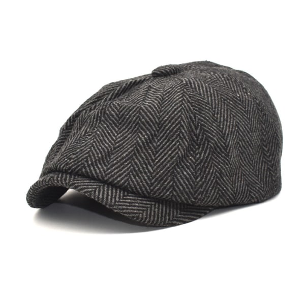 Mörkgrå, pojke hatt platt hatt, tweed Gatsby hatt Ivy irländsk hatt herr