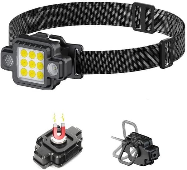 Hodelykter, LED super store 5 lysmoduser, justerbar, lett