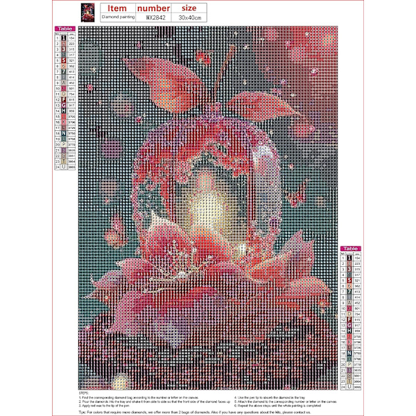 (34) 2 kappaletta DIY Diamond Painting  Joulusetti, 5D Joulu Kirjonta