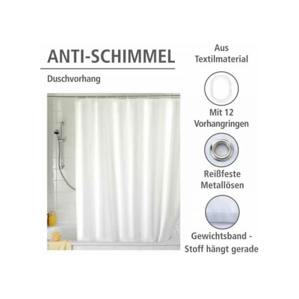 Antimögel duschdraperi (vit), duschdraperi 180x200 cm, mach