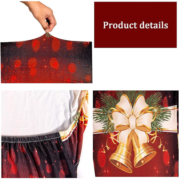 4 stycken julstolar med elastiskt stolsöverdrag, lämpliga för jul