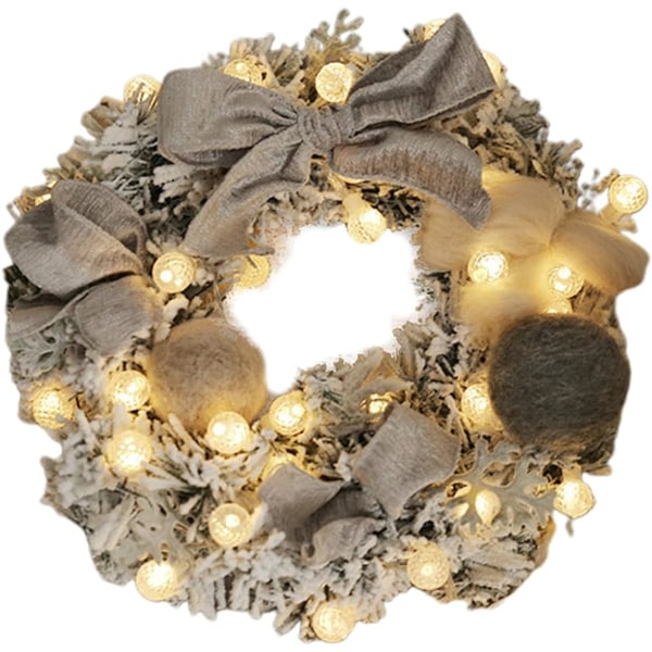 Christmas Wreath Artificial Wreath Pre-Lit Decorated Wreath with