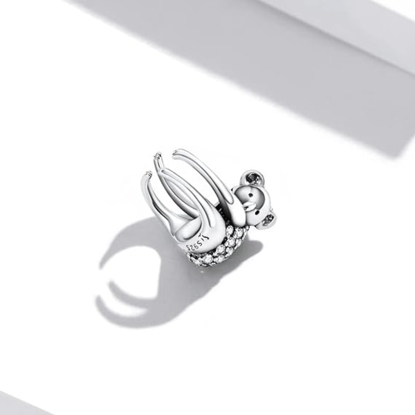 Sødt Koala Øre Manchet Wrap Øreringe 925 Sterling Sølv Krystal Cub