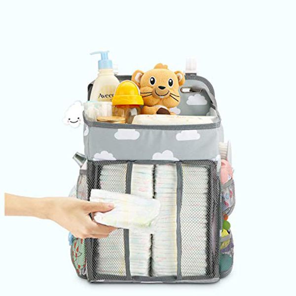 Hengende stellebordkurv - Baby Essentials Organizer - Bleie