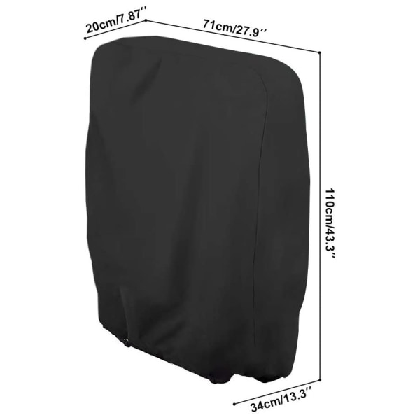 Beskyttelsesbetræk til Foldsolstol (Sort) B71×H110cm, 1 Stk