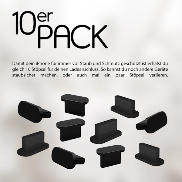 10x Pölypistokkeet yhteensopivat iPhone 7/8/X/Xs/Xr/11/11Pro/SE/12/