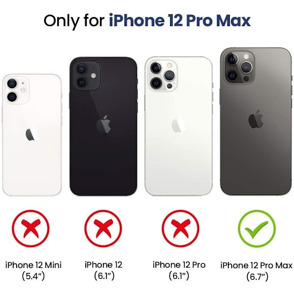Kompatibel med iPhone 12 Pro Max Etui med Slide Kamera Cover &