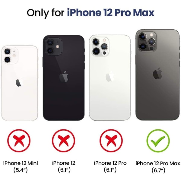 Kompatibel med iPhone 12 Pro Max Skal med Slide Kamera Cover &