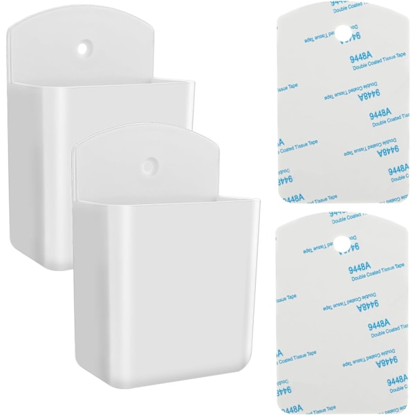 (Vit) 1-pack Fjärrkontroll Väggfäste Hållare Självhäftande Univ