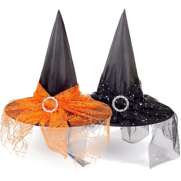 Halloween Heksehatte,Heksepandebånd 2 Stk Wicked Witch Hat til