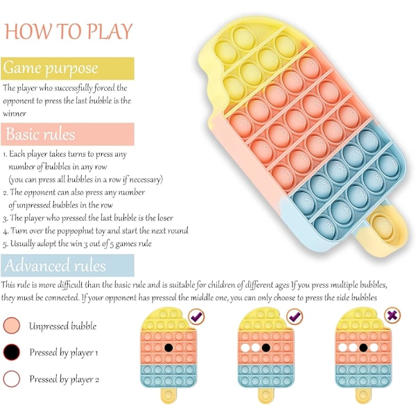Fidget-lelut, Sensory Pop Bubble Fidget -lelu, Push Fidget -lelu lapsille