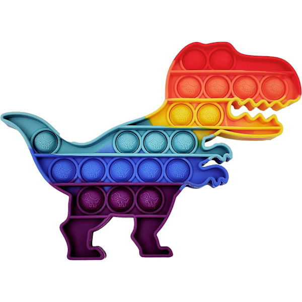 2 st regnbågsfärgade dinosaurie-bordsfingerdekompressionsbubblor