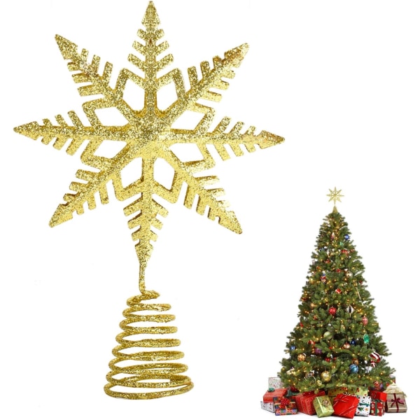 1st Guld julgransstjärna, trädtoppstjärna, julgransdekor