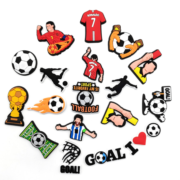 18 stk. fodboldsports serie hul sko charms