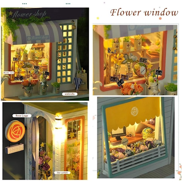 Miniatyyrinukkekodin huonekalut, puinen nukkekoti DIY-sarja Plus ja