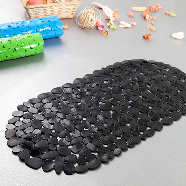 Matto kylpyammeen tausta PVC-kivi 35x69cm musta