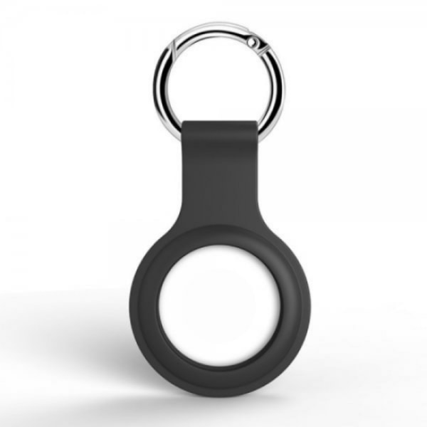 AirTag Apple Shell -silikoni avaimenperällä mustalla 1 kpl