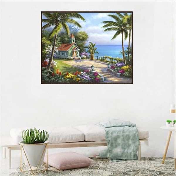 DIY 5D Diamantmaleri Kit, 5D Diamantbroderi Kit Kyst A
