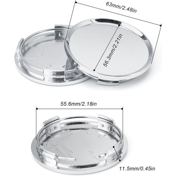 Bilskyddshjulnavkapsel Navkapsel 63MM OD 59MM Snap-o