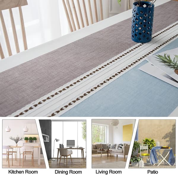 Rektangulär bordsduk i bomull och linne Jacquard dammsäker bordsduk
