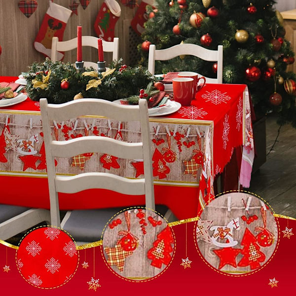 Julduk, röd julduk rektangulär fest