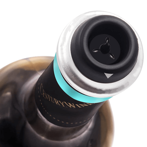 Vakuumpump för vin med 4 flaskproppar, rostfritt stål