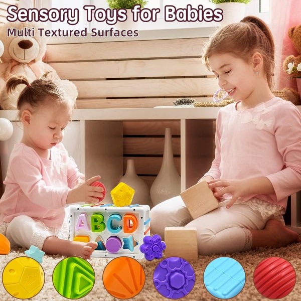 Form sorter leksak bebis 6 12 18 månader 1 år gammal, sensorisk Montesso