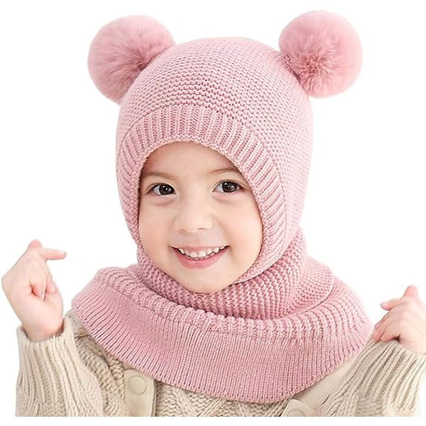 Baby Flicka Pojke Balaclava Söt Mössa Halsduk Vinter Varma Öronmuffar Kn
