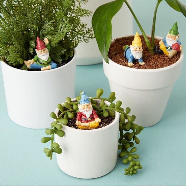4 stk. Mini Have Nisser, Udendørs Fe Miniature Statue Acces