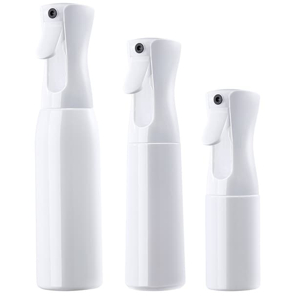 3-pack vita tomma sprayflaskor, plast, högtrycks konstant spray