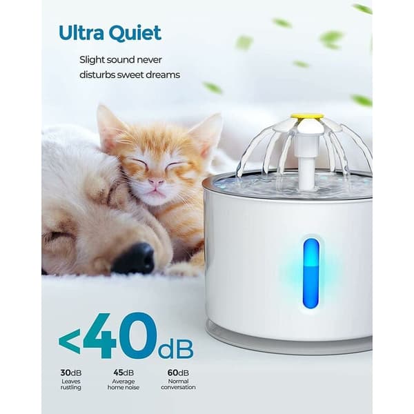 2,4L Kattevannsdispenser, Stille Kattevannsdispenser med LED-lys