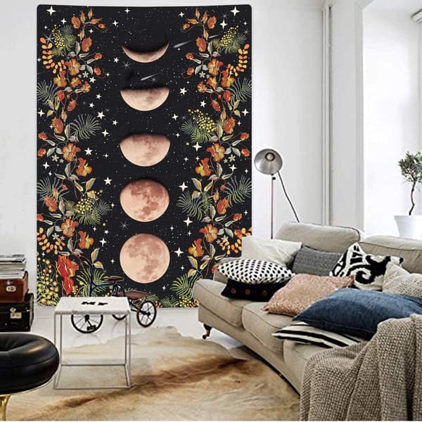 (130cm x 150cm) Månskensträdgårdstapet, månfasstapeter Fl