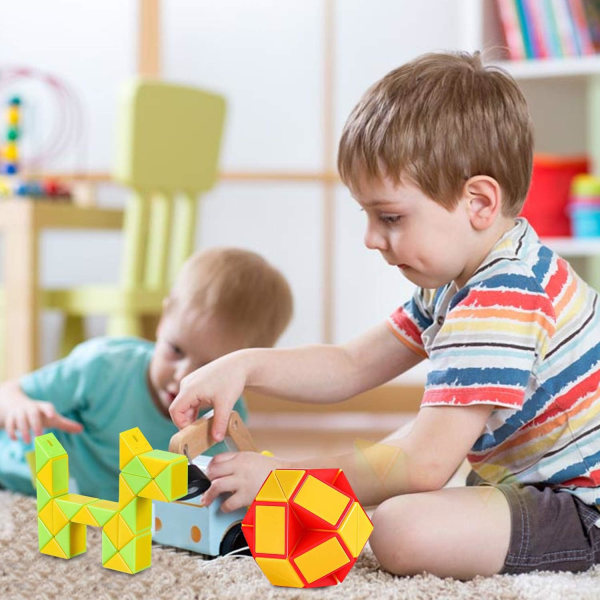 Pedagogiska leksaker 12-pack Magic Snake Cube 24 delar Mini Snake Sp