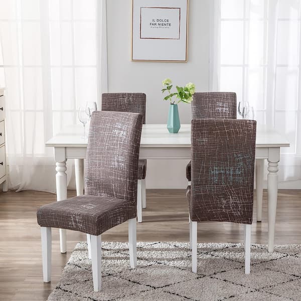 4 st, (nordisk stil) stolskydd, matstolsöverdrag stretch C