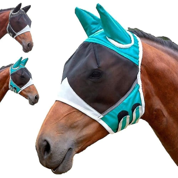 Hesteflue maske UV-beskyttelse Hesteflue maske med ører Nett/front k
